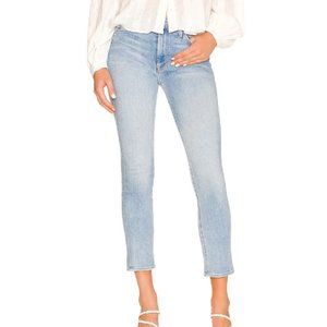 NWOT MOTHER women's The Mid Rise Dazzler Flood Jeans sweet petals size 25